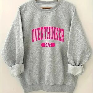 NWOT Women's Gray Overthinker 24/7 Baggy Sweatshirt Sz. XL